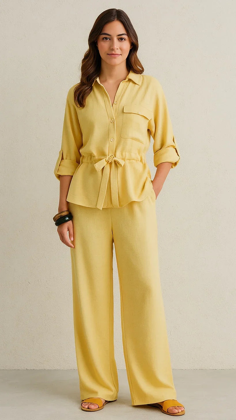 Mrunal Thakur Muse Sunbeam Cotton-Linen Co-ord Set