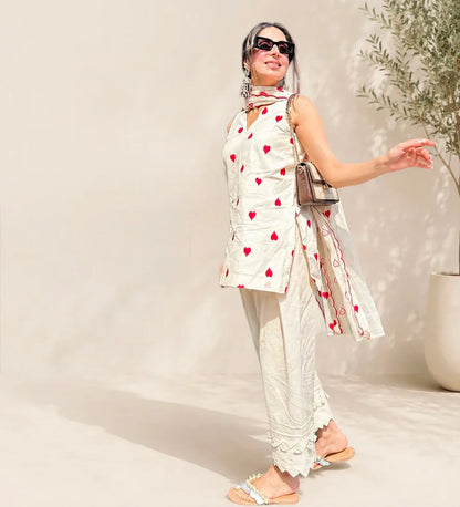 Ivory Love Printed Farshi Kurta Set