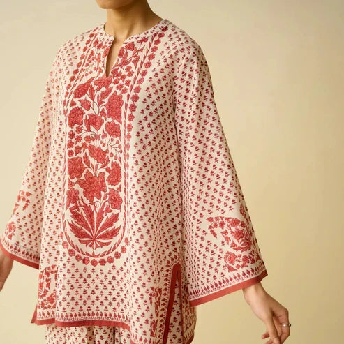Preeti Bagh Printed Brick Red Farshi Salwar Set