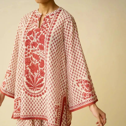 Preeti Bagh Printed Brick Red Farshi Salwar Set