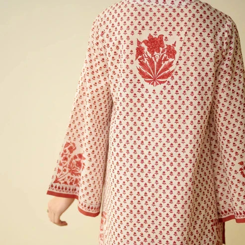 Preeti Bagh Printed Brick Red Farshi Salwar Set