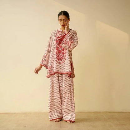Preeti Bagh Printed Brick Red Farshi Salwar Set